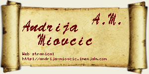 Andrija Miovčić vizit kartica
